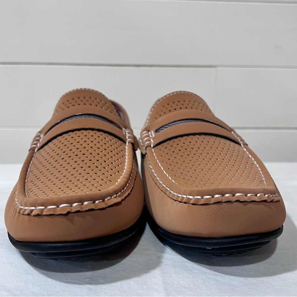 New Stacy Adams Corby Sz 7.5M Saddle Slip On Walking Shoes Tan 25513-240 - Picture 2 of 7